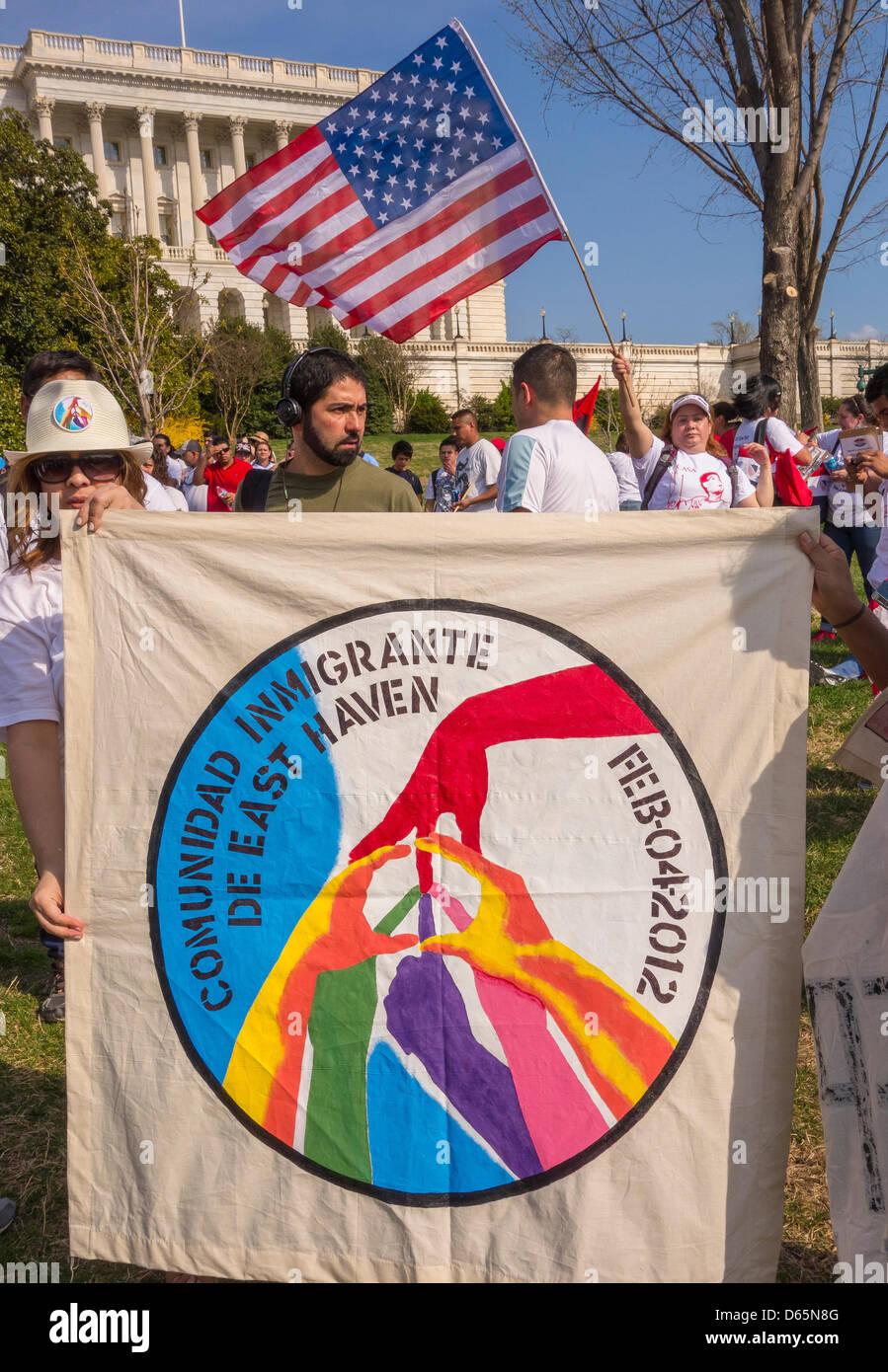 Washington DC, USA. 10th April 2013. Immigration reform rally at U.S. Capitol. Credit: Rob Crandall / Alamy Live News Stock Photo