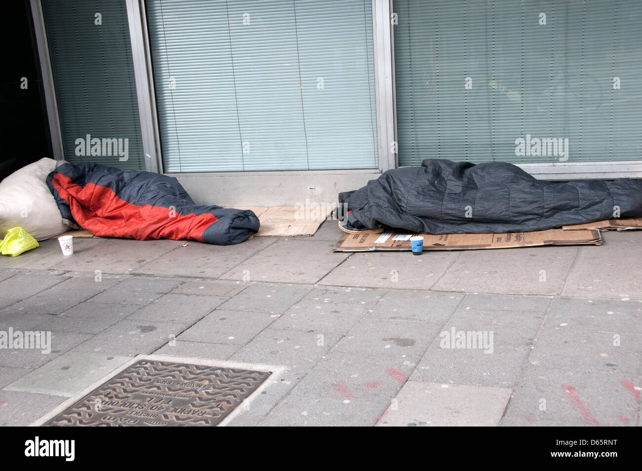 Sleeping rough in Central London Stock Photo