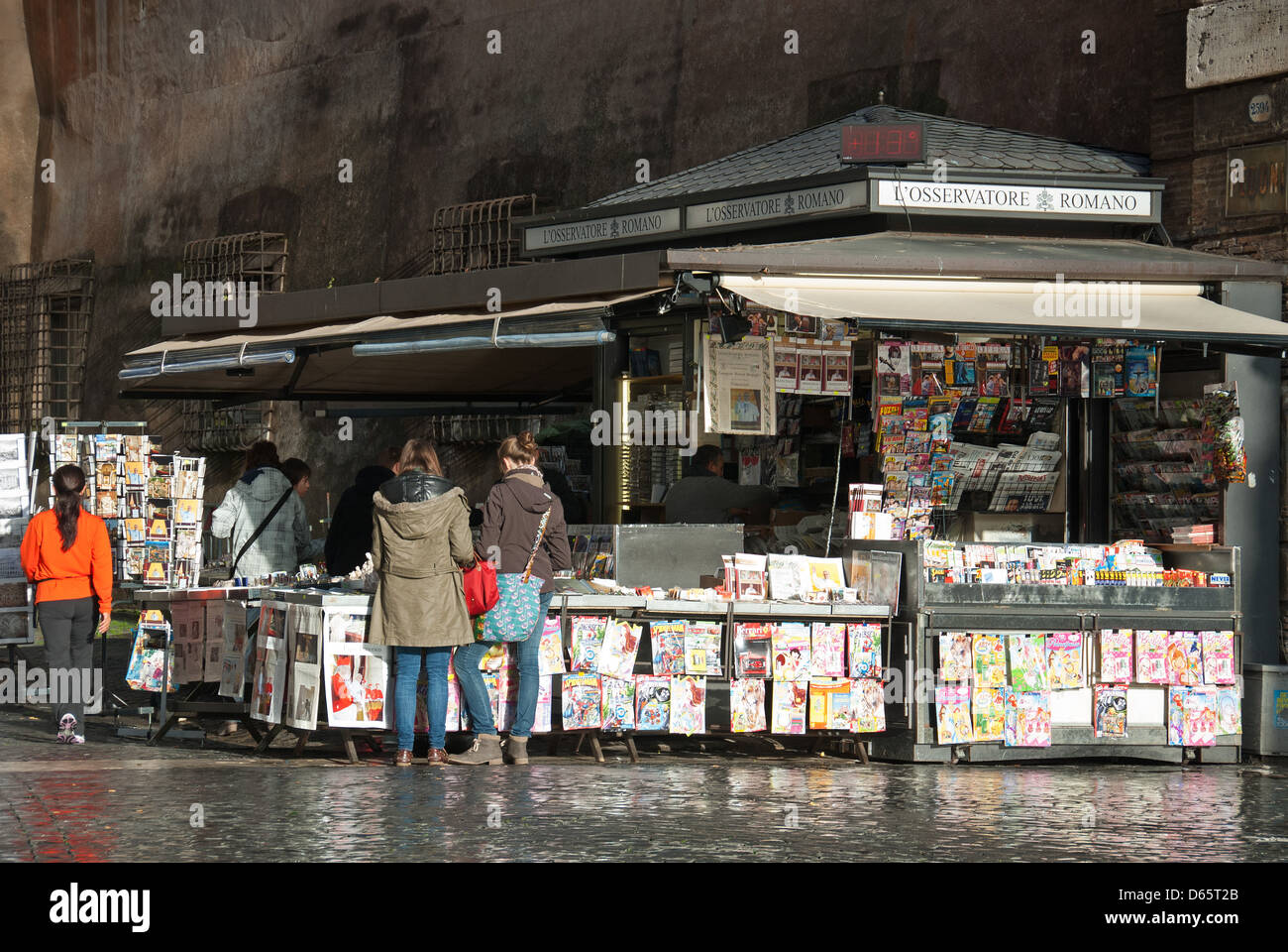 ROME, ITALY. A newsstand in the Vatican City. 2013. Stock Photo