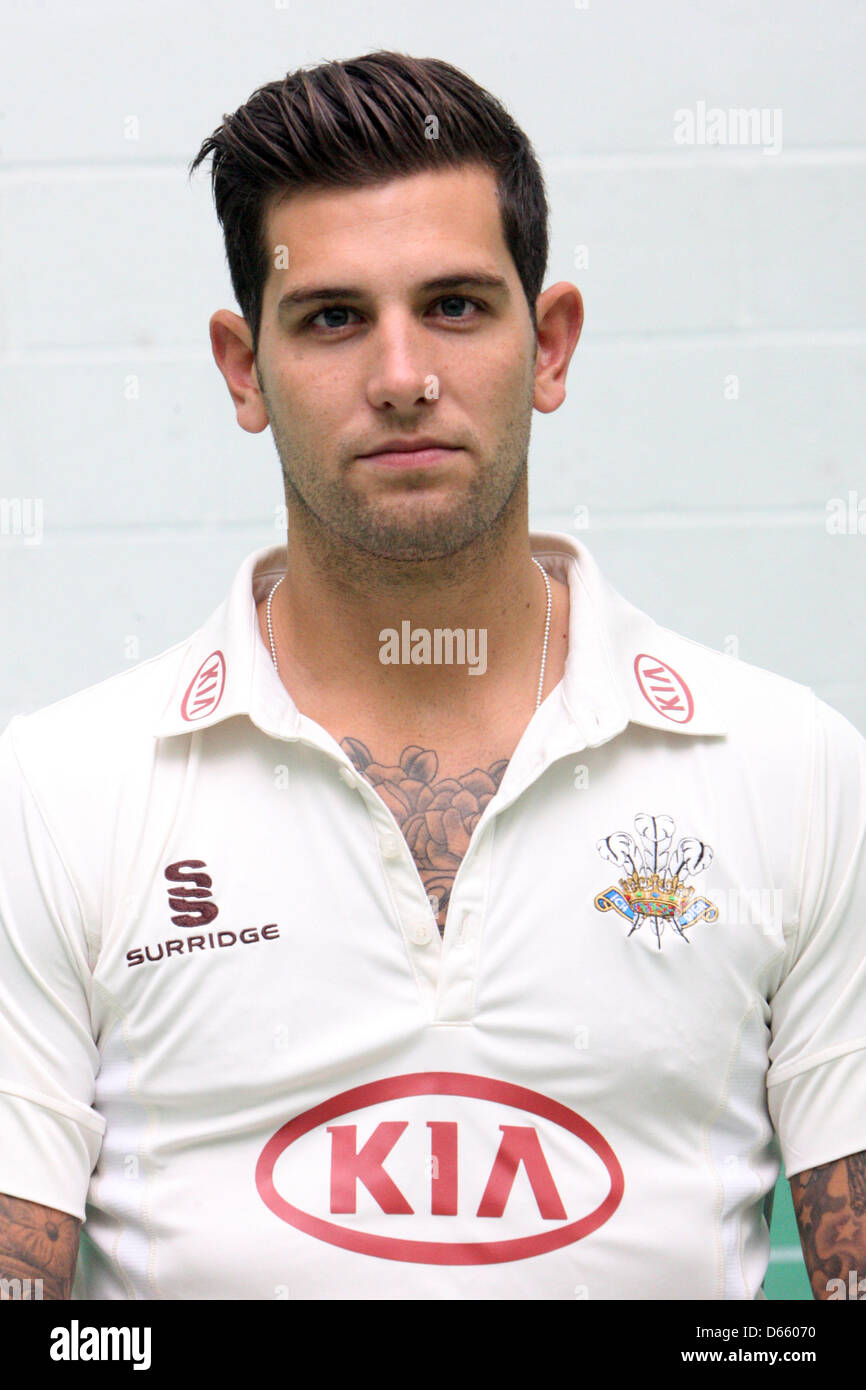 London, England, UK. 12th April 2013.   Jade Dernbach of Surrey CCC during the Surrey Media day from the Oval. Credit: Action Plus Sports Images / Alamy Live News Stock Photo