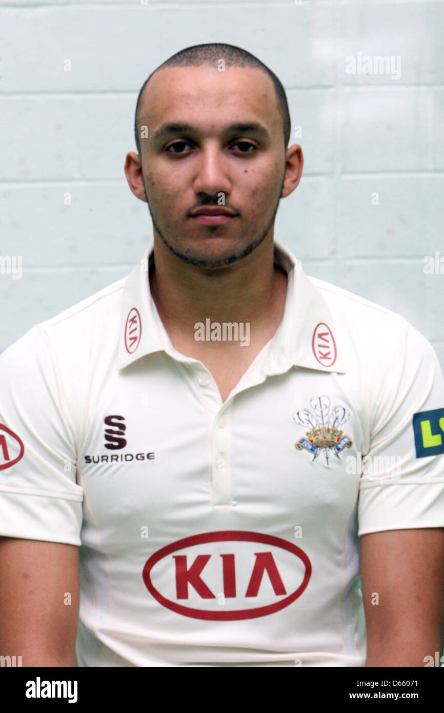London, England, UK. 12th April 2013.   George Edwardsof Surrey CCC during the Surrey Media day from the Oval. Credit: Action Plus Sports Images / Alamy Live News Stock Photo