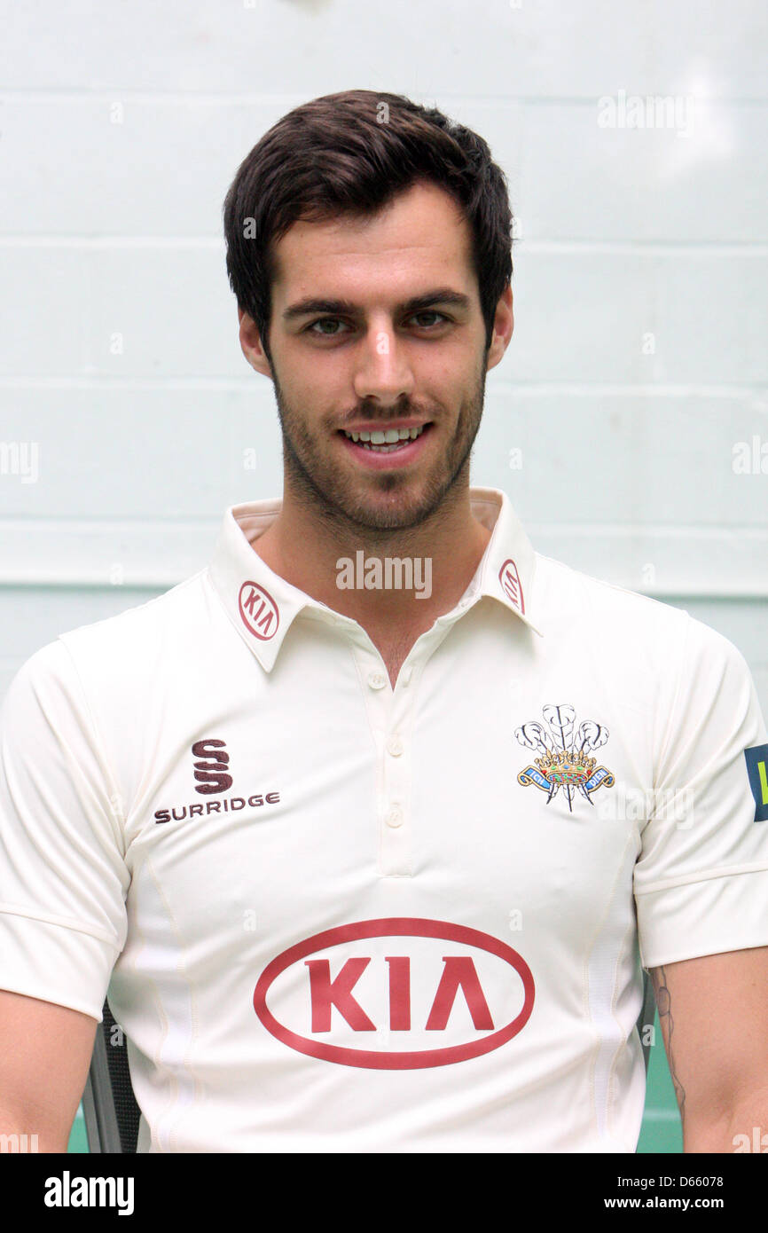 London, England, UK. 12th April 2013.   Tom Jewell of Surrey CCC during the Surrey Media day from the Oval. Credit: Action Plus Sports Images / Alamy Live News Stock Photo
