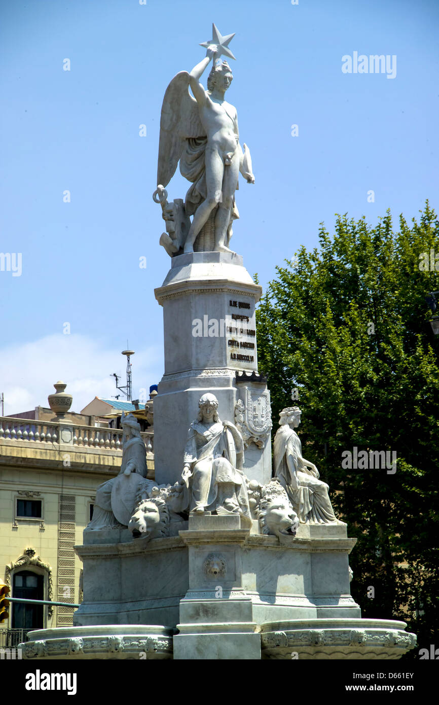 Barcelona statue. Stock Photo