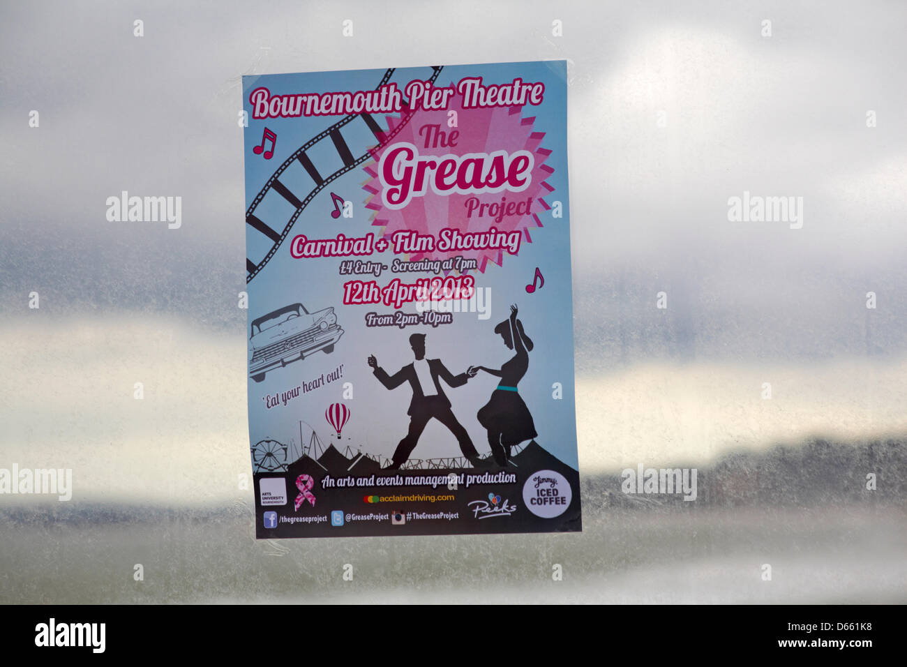 Bournemouth, UK Friday 12 April 2013. The Grease Project on Bournemouth Pier. In aid of Cancer Research UK, the creators of Alternative Events, invoke the nostalgic romance of the 1950s with the Grease carnival on the pier followed by an exclusive screening of Grease the Musical at the Pier Theatre. Credit: Carolyn Jenkins/Alamy Live News Stock Photo
