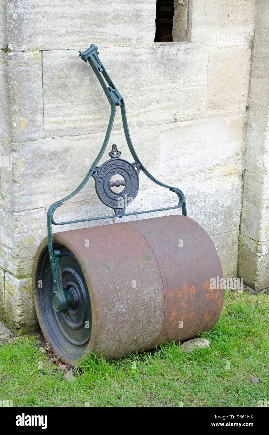 Old English lawn roller Stock Photo