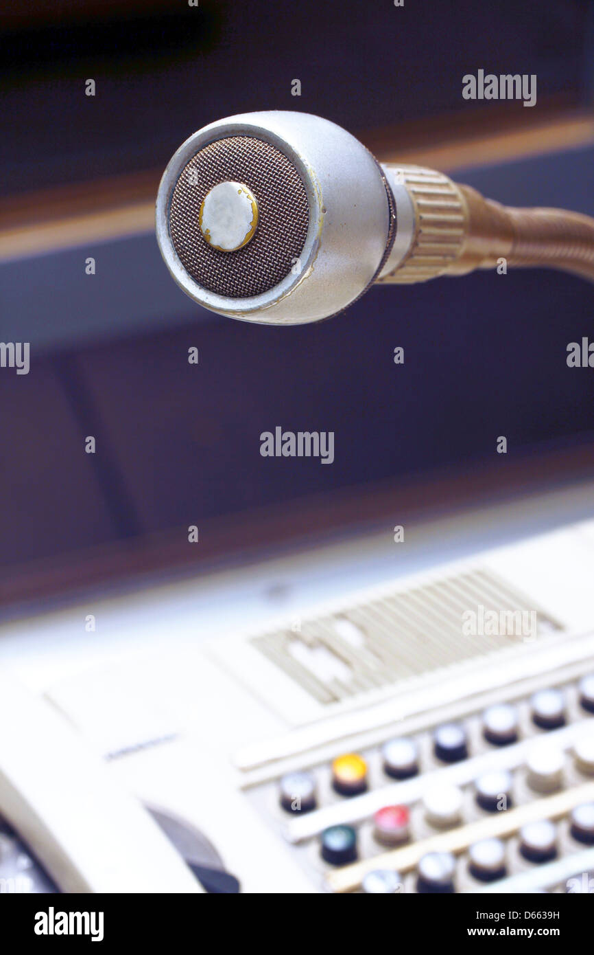 old telephone and radio system Stock Photo Alamy