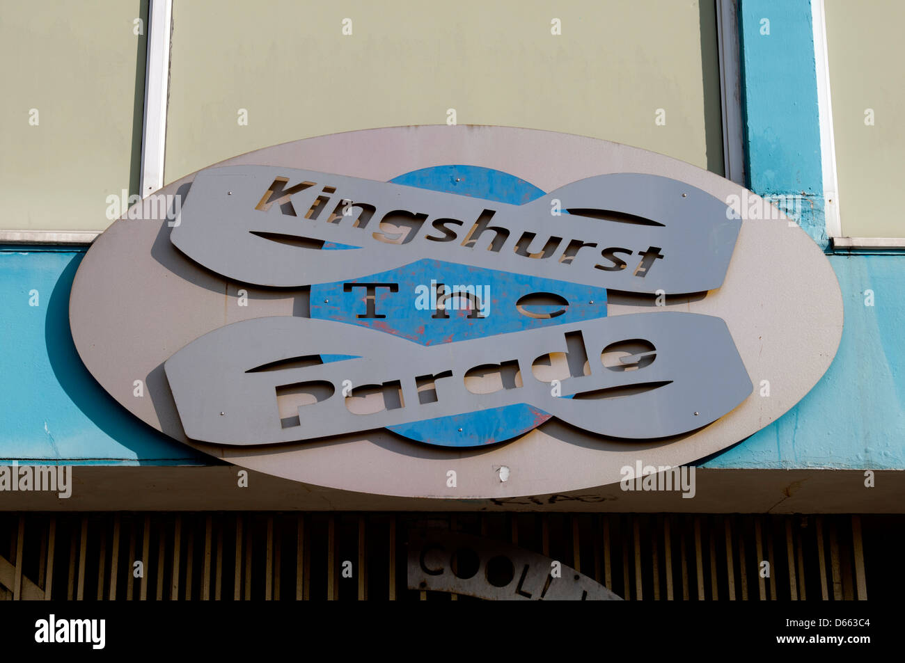 The Parade shopping precinct sign, Kingshurst, West Midlands, England, UK Stock Photo