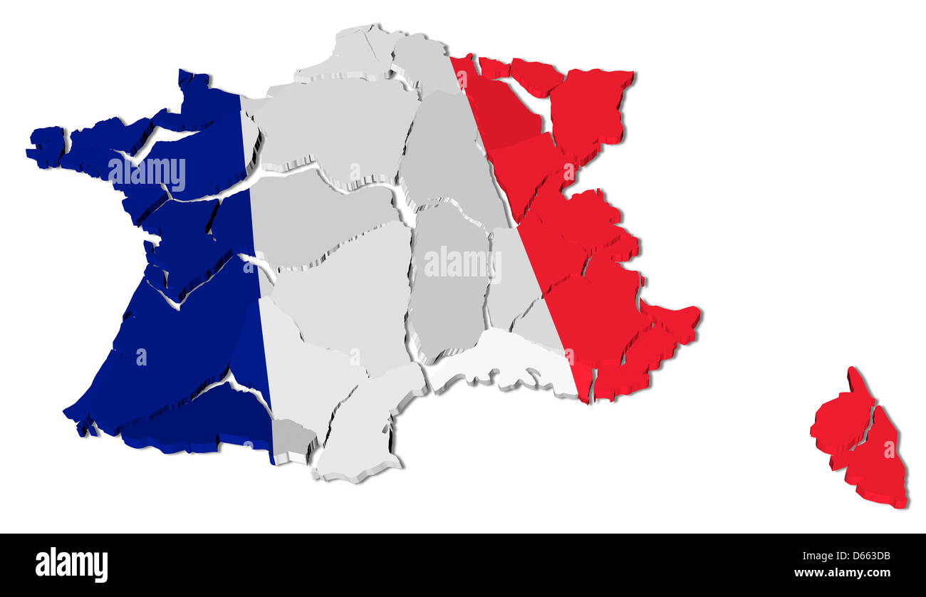 France map cracked Stock Photo