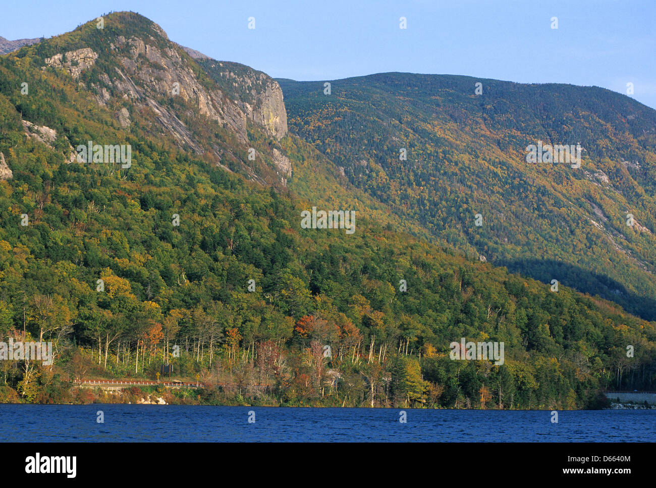 Elk2811728 New Hampshire, White Mns, Franconia Notch, Echo Lake Stock