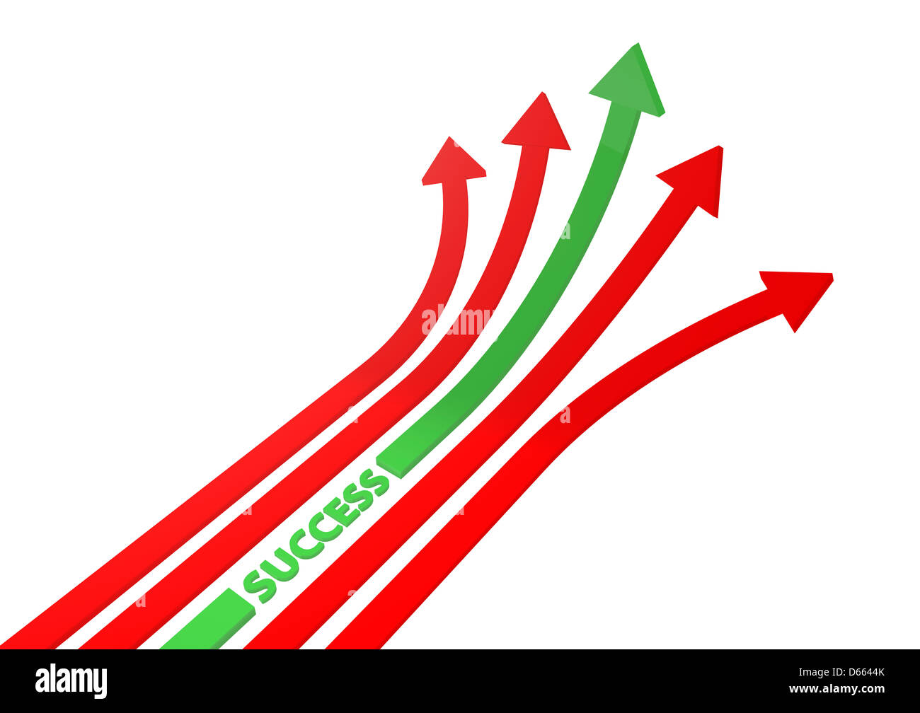 Red and green arrows 3D illustration Stock Photo - Alamy