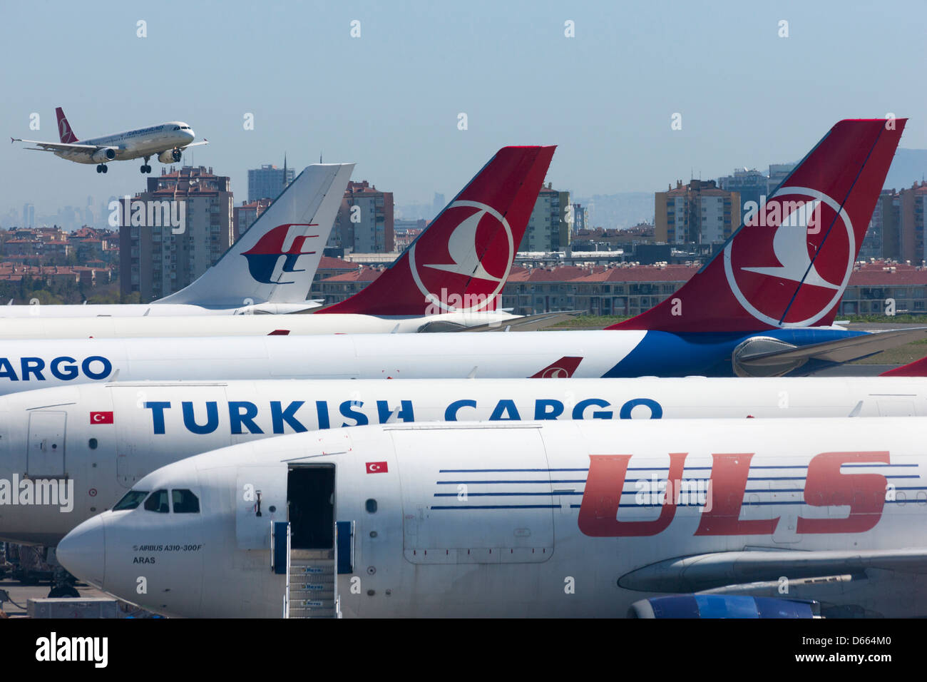 Cargo planes at the gate, Atatürk International Airport, Istanbul, Turkey Stock Photo