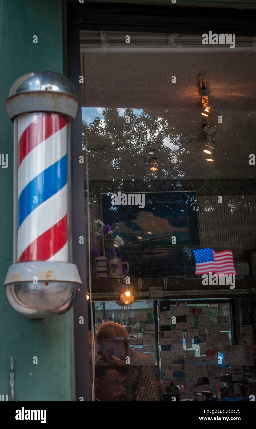 Barber Shop Traditional Striped Pole Stock Photos & Barber Shop ...