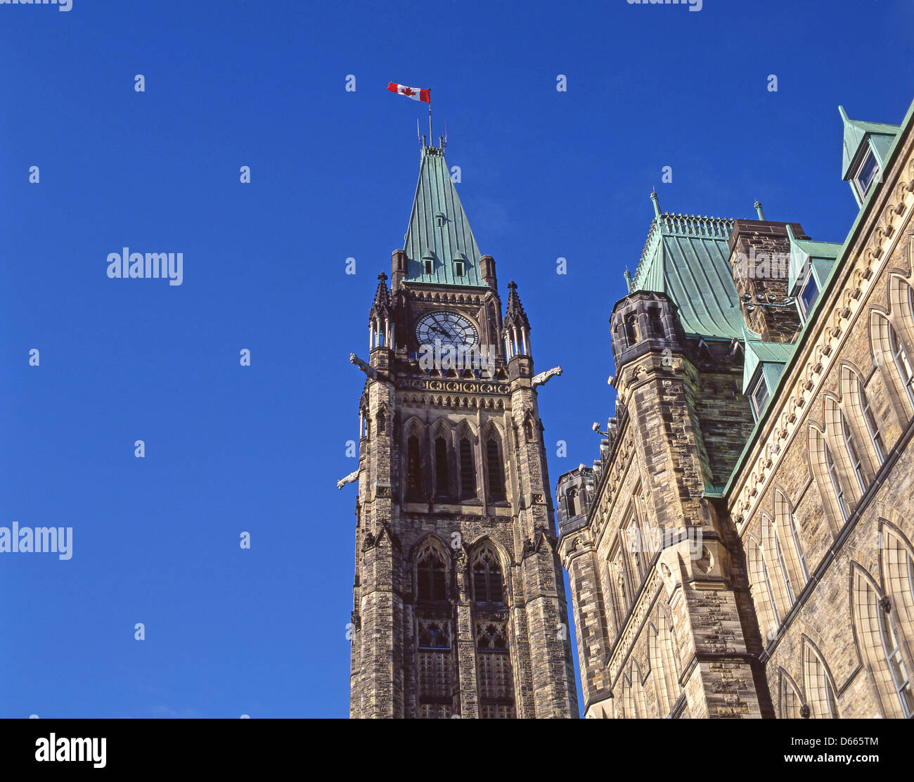 The Centre Block (Édifice du centre), Parliament Hill, Ottawa, National Capital Region, Ontario Province, Canada Stock Photo