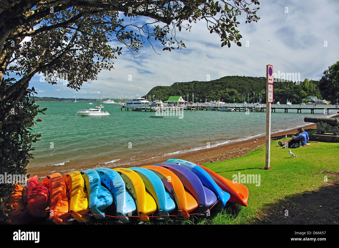 Beach waterfront, Russell, Bay of Islands, Northland Region, North