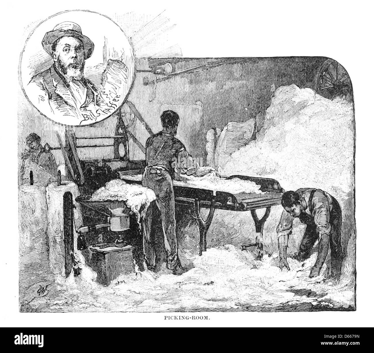 This 1879 work details the process of making thread, from raw material ...
