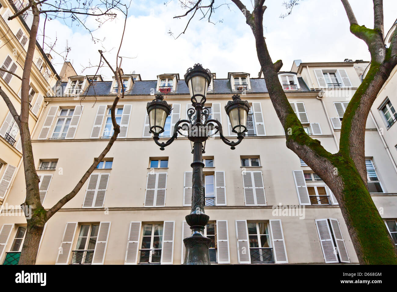 The place de Furstenberg, where Delacroix decided to live, is famous as one of the most charming squares in Paris. Stock Photo