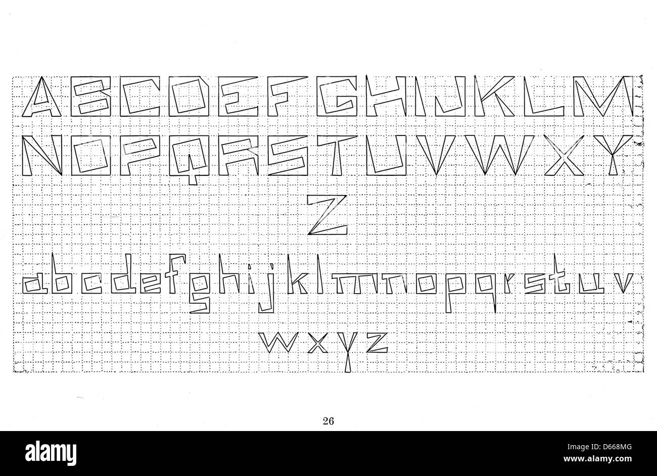 An illustration from 'A System of Easy Lettering' (1911), displaying ...