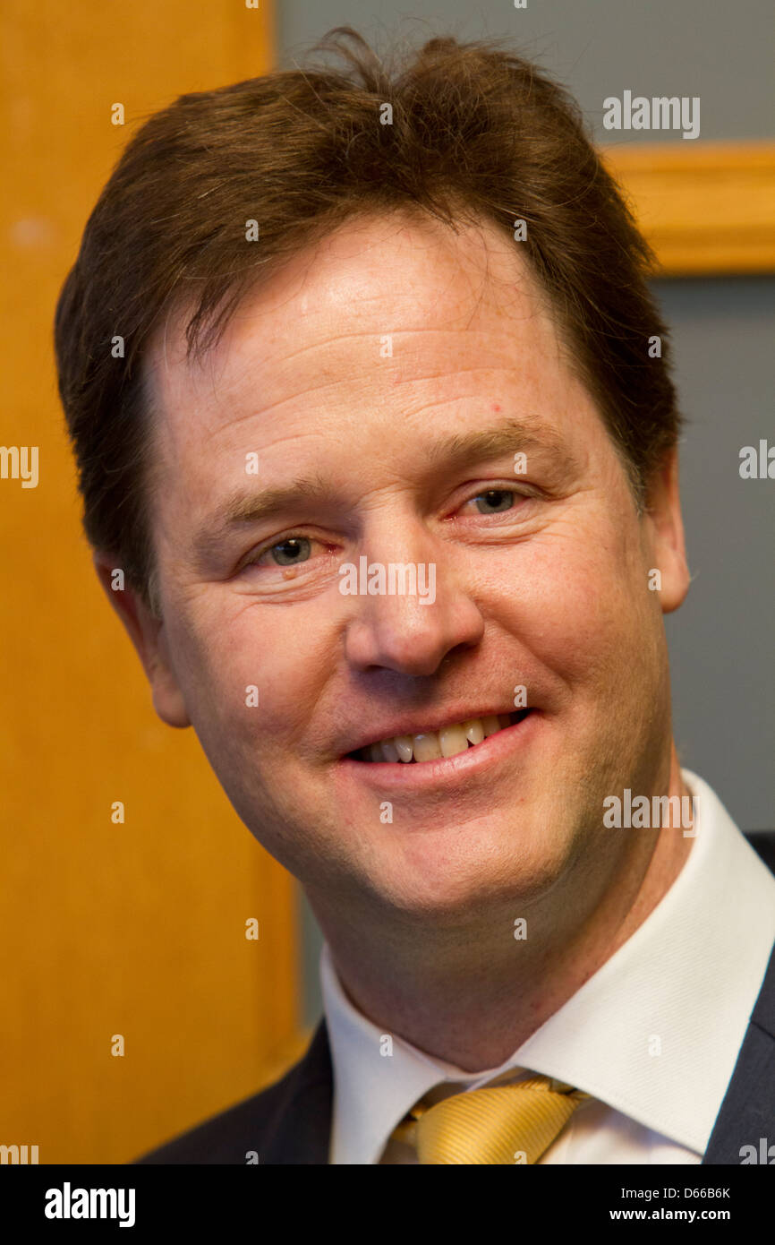 Nick Clegg at Liberal Democrat Local election campaign launch; Eden Project; Cornwall Stock Photo