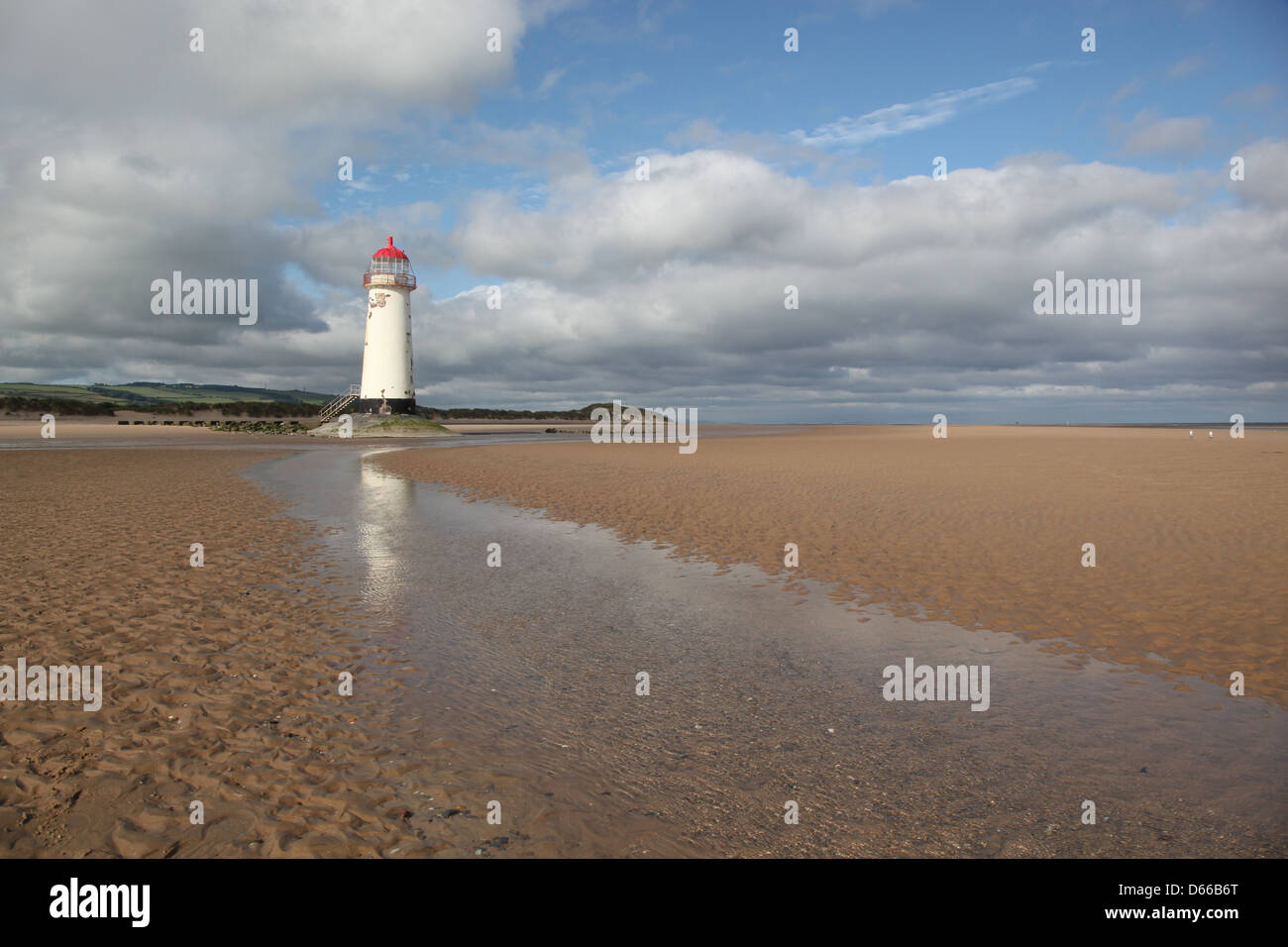 Point of Ayr Lighthouse Talacre Flintshire  North Wales Dee Estuary Stock Photo
