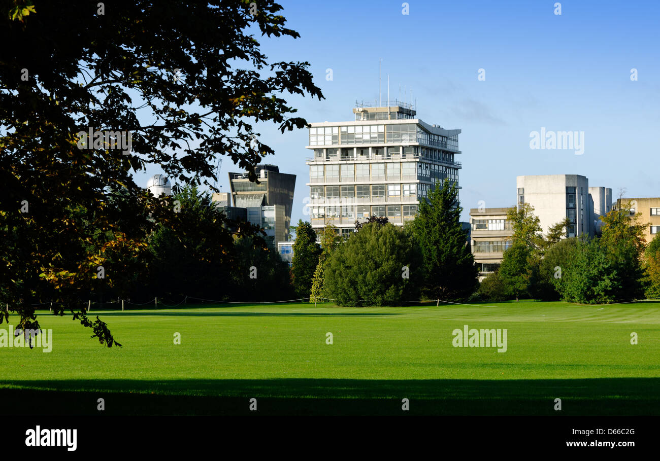 View of the Engineering Science department building, University of Oxford, from the University Parks Stock Photo