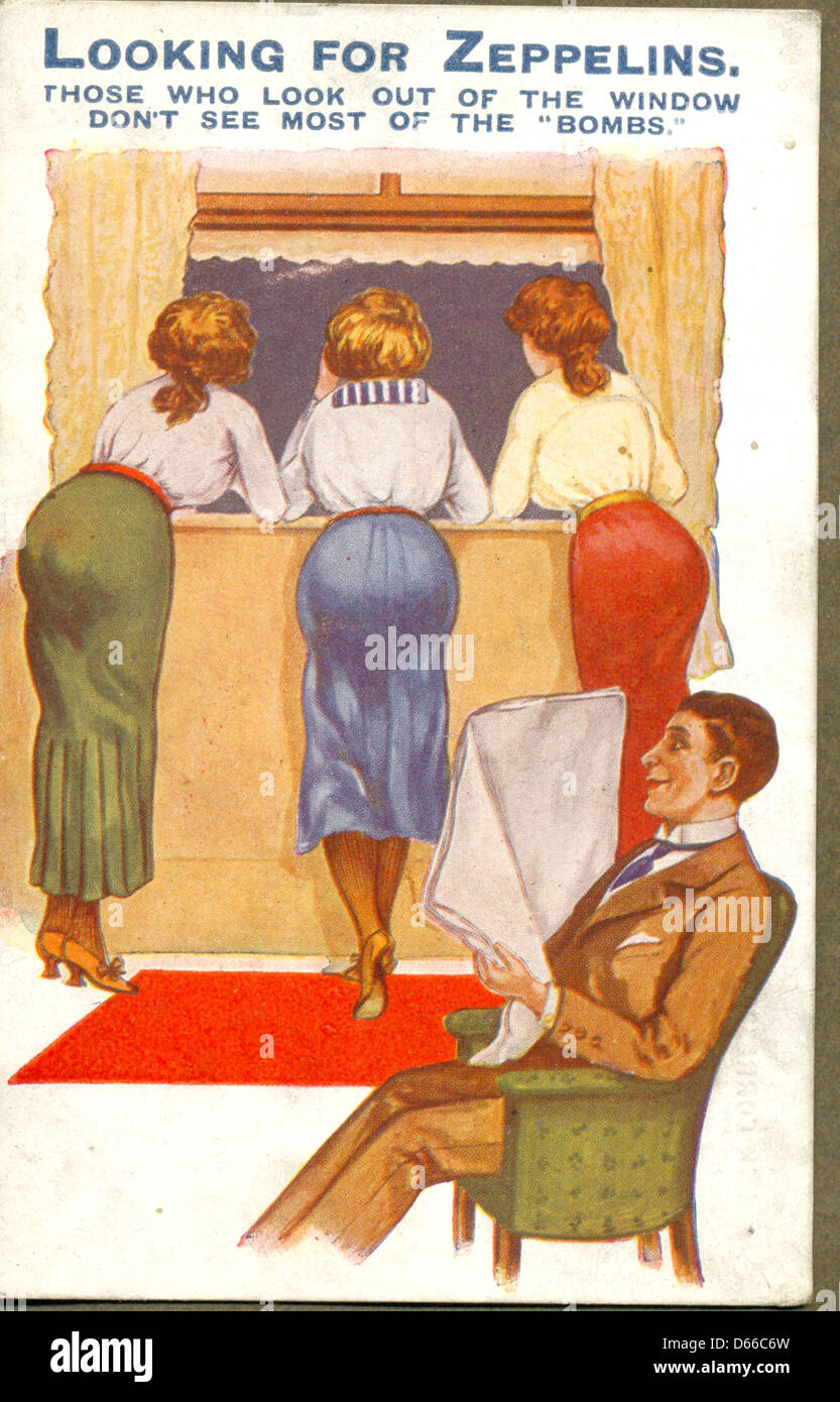 World War One comic postcard Stock Photo