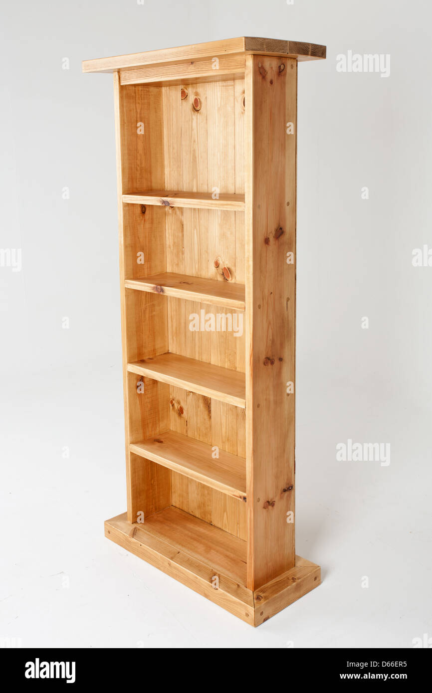 bespoke wooden slim bookcase Stock Photo Alamy