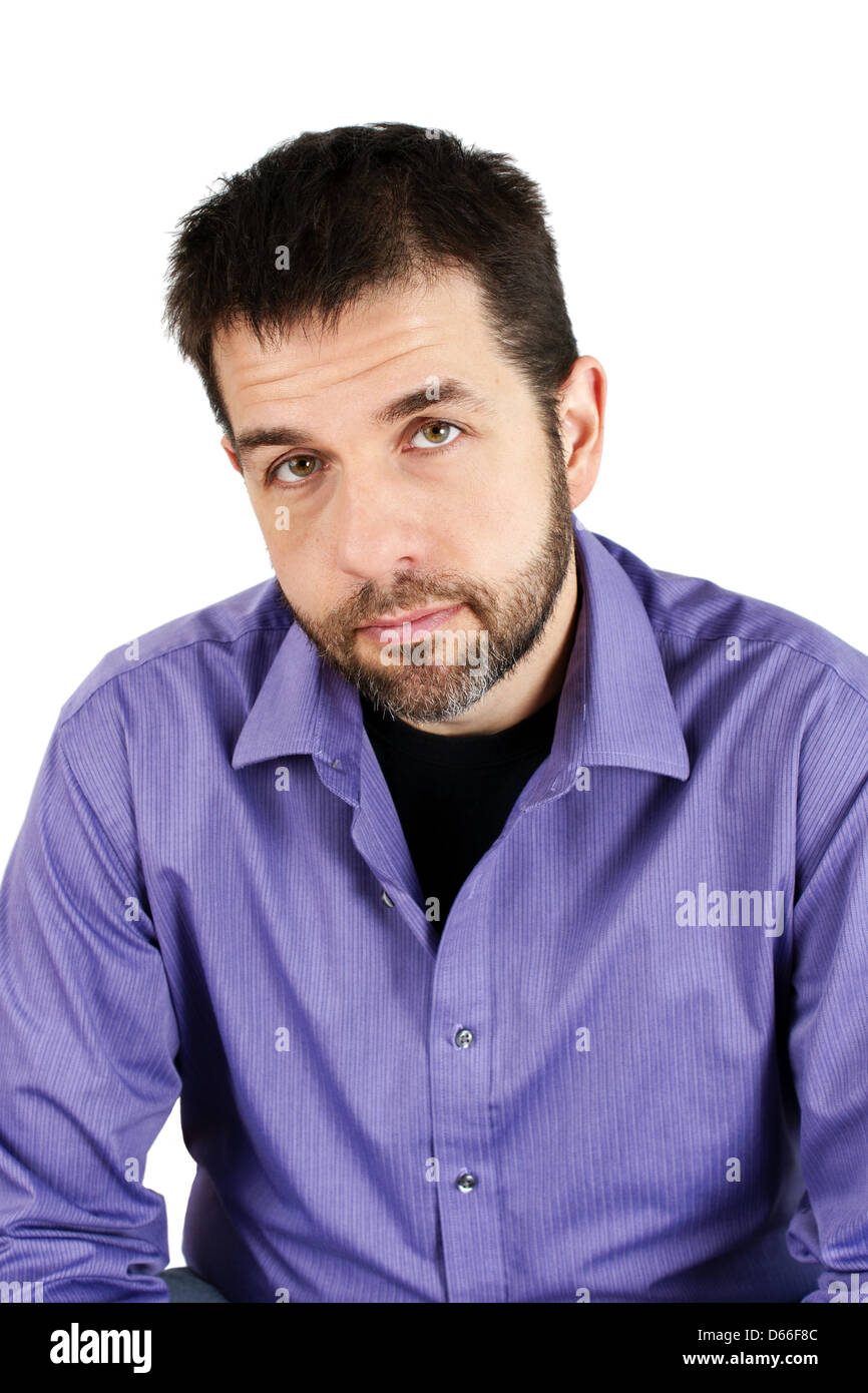 Portrait of casual white man isolated Stock Photo