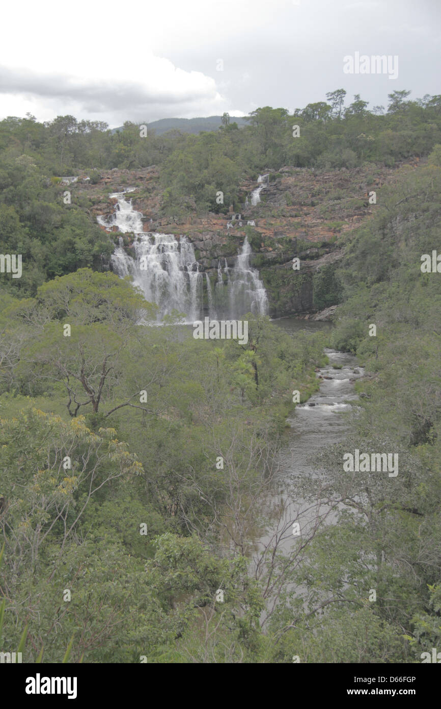 Water falls at the Cerrado , Brazil Stock Photo