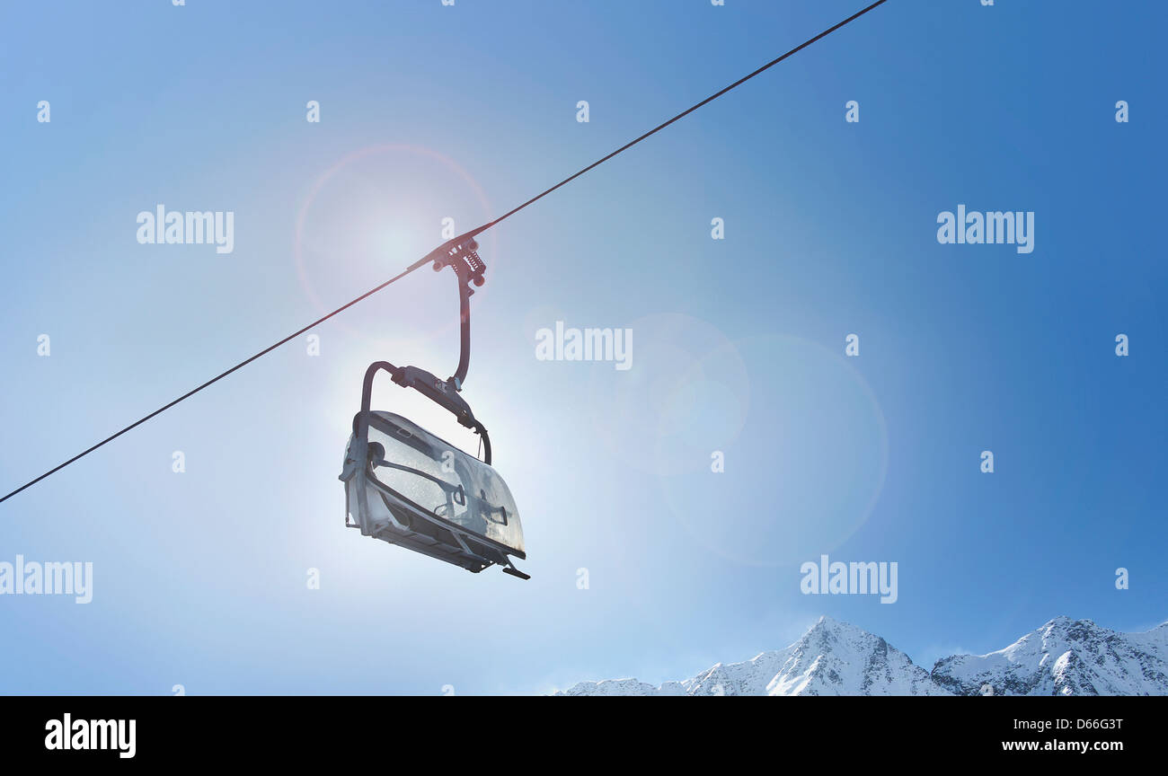 single ski lift Stock Photo