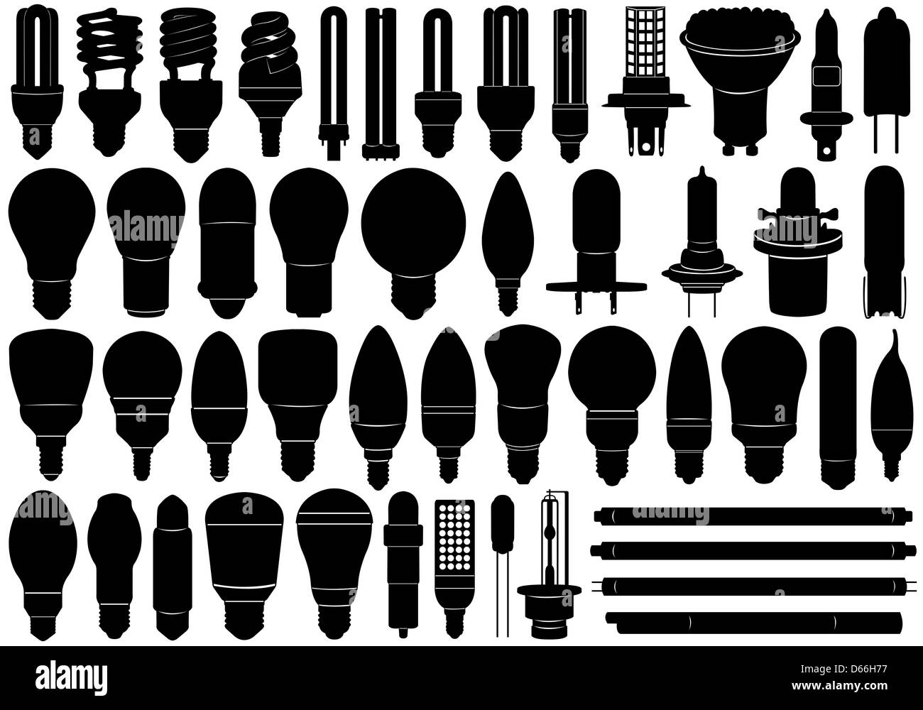 Light Bulbs Set Stock Photo Alamy