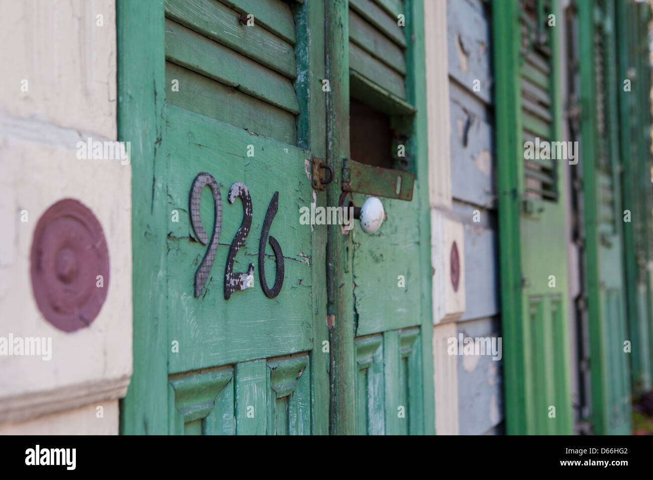 A rustic set of doors and shutters in the French Quarter, New Orleans, USA Stock Photo Alamy
