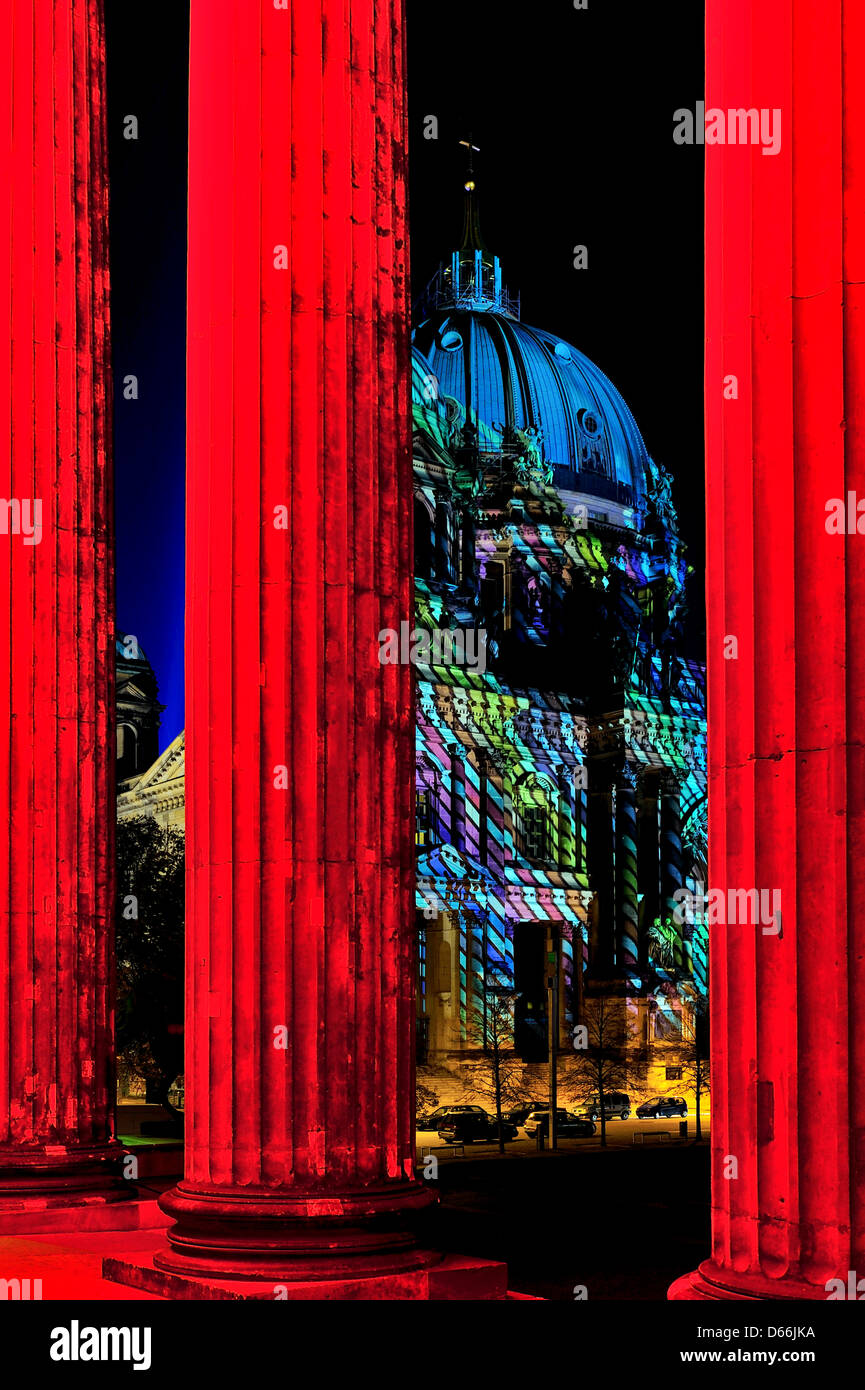 berlin,  berlin, berliner, church, dom, old, germany, travel, europe, Dom und Fernsehturm, Berliner Dom, night, abstract colors, Stock Photo