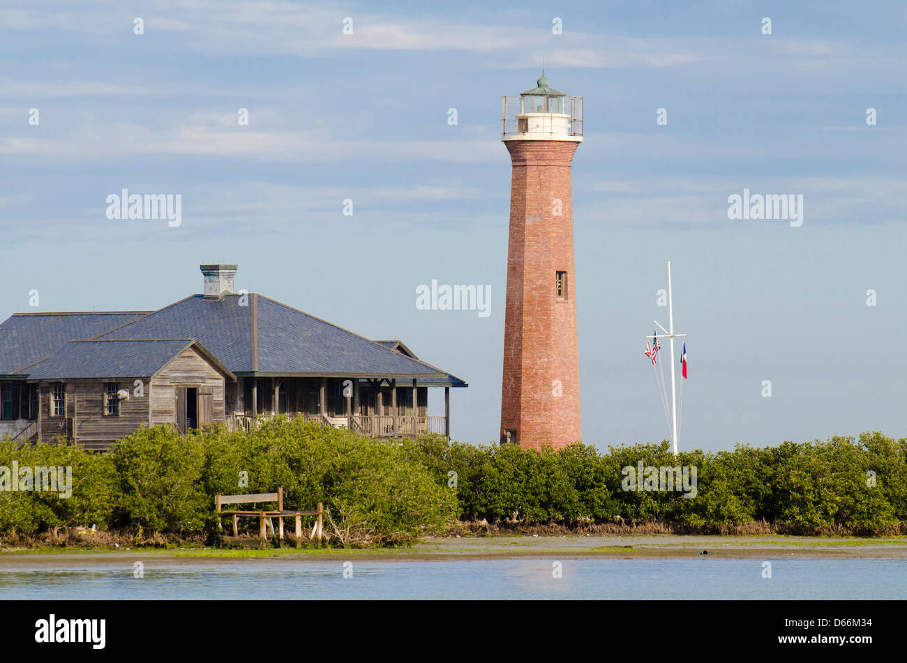 Lydia Ann lighthouse near Port Aransas and Aransas Pass, Texas, USA Stock Photo