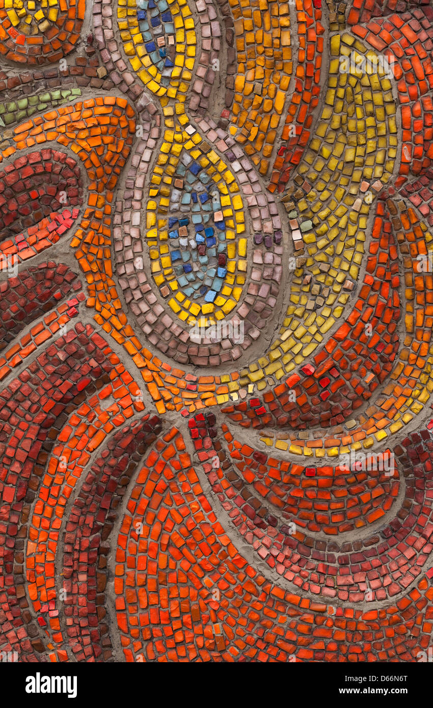 Multicolor stone mosaic background Stock Photo