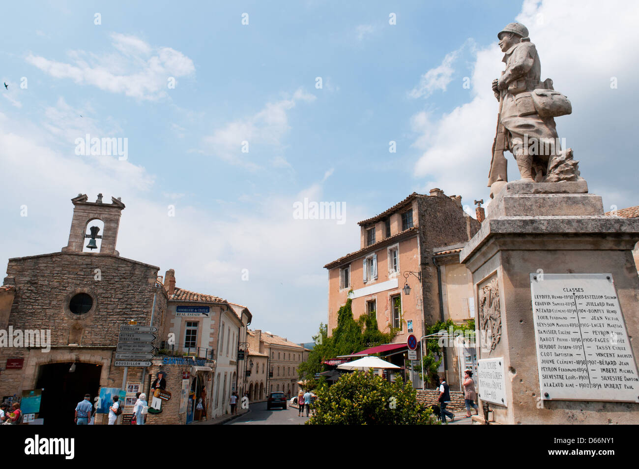 Gordes War world I statue at entrance of Village , Provence France Stock  Photo - Alamy