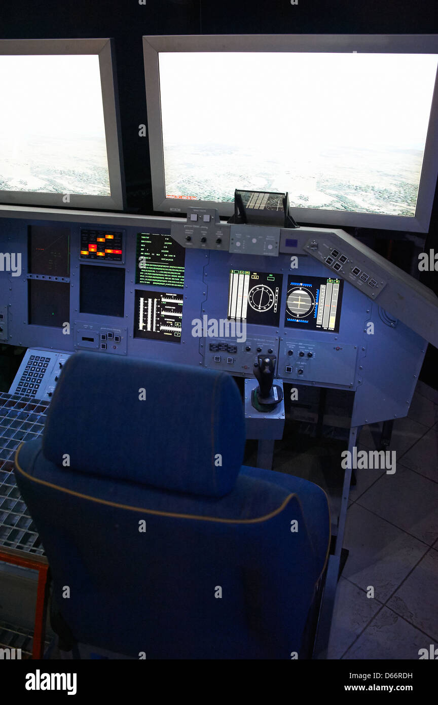 Space Shuttle trainer simulator cockpit Stock Photo
