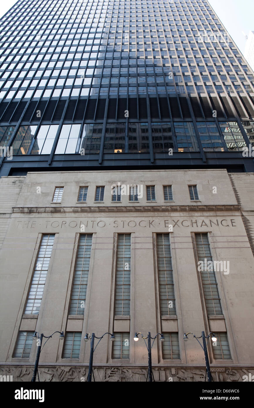 A view of the Toronto Stock Exchange in downtown Toronto Canada