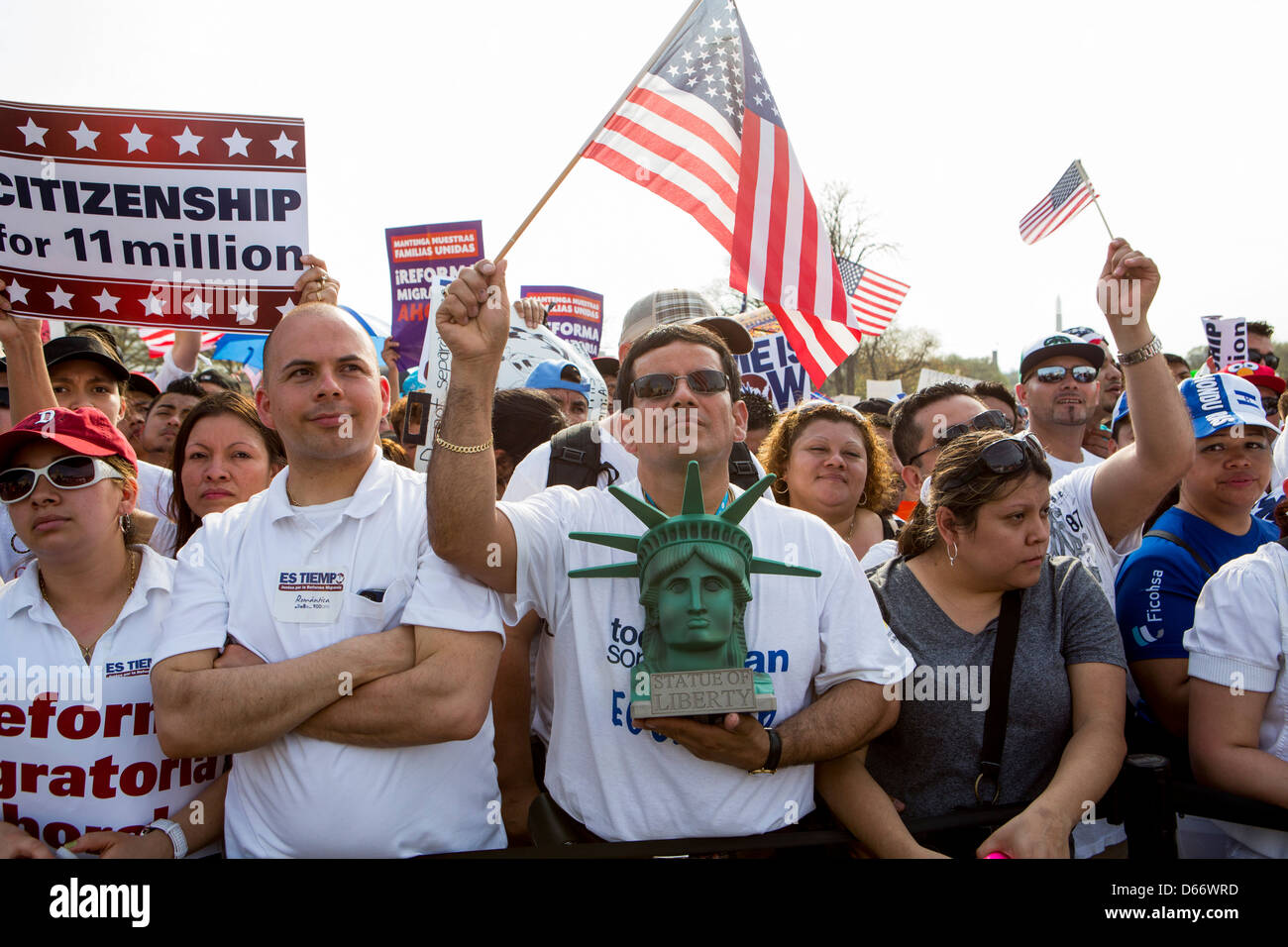 A pro immigration reform rally at the United States Capitol Building.  Stock Photo