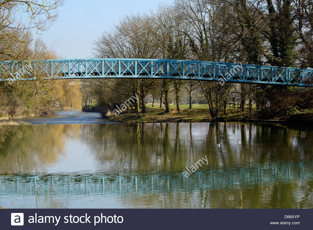 Footbridge over the River Stour, Blandford, Dorset England Stock Photo