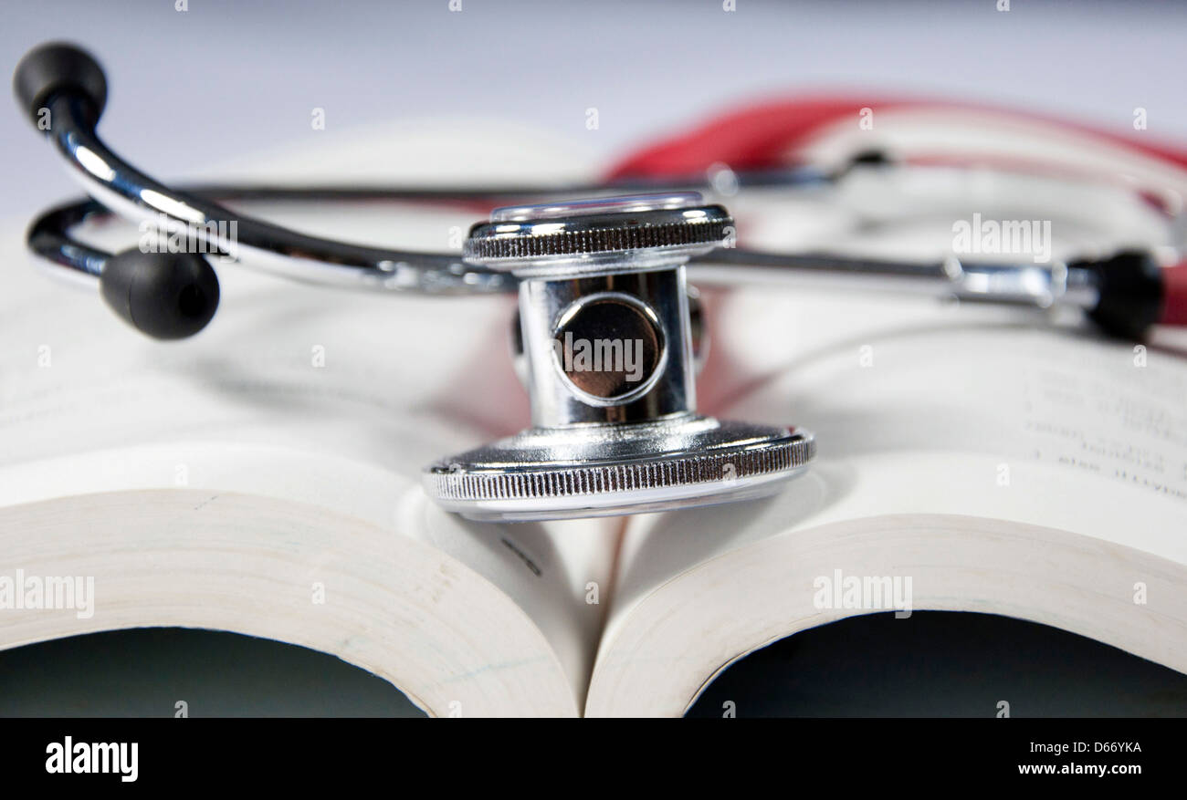 stethoscope and book Stock Photo Alamy