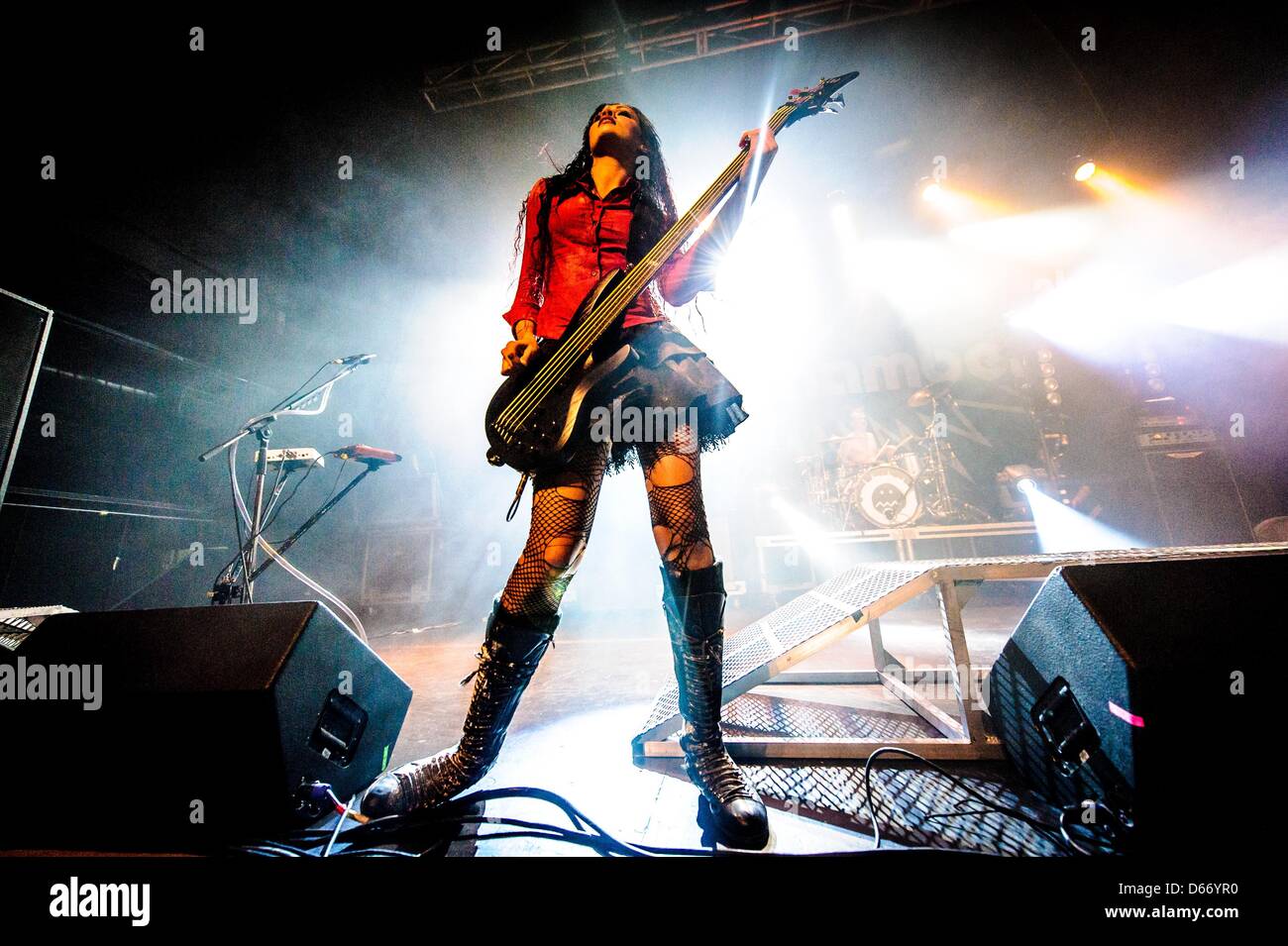 April 13, 2013 - Toronto, Ontario, Canada - Bassist CHELA RHEA HARPER performs on stage with American nu metal band 'Coal Chamber' at Sound Academy in Toronto. (Credit Image: © Igor Vidyashev/ZUMAPRESS.com) Stock Photo