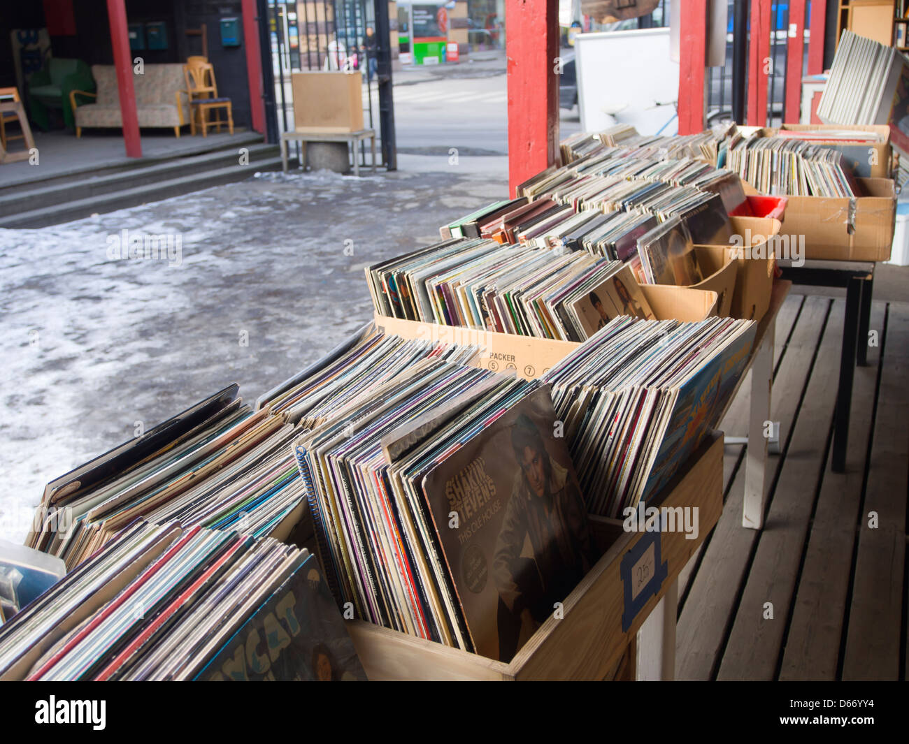 records, vinyl for sale in a shop Norway Stock Photo - Alamy
