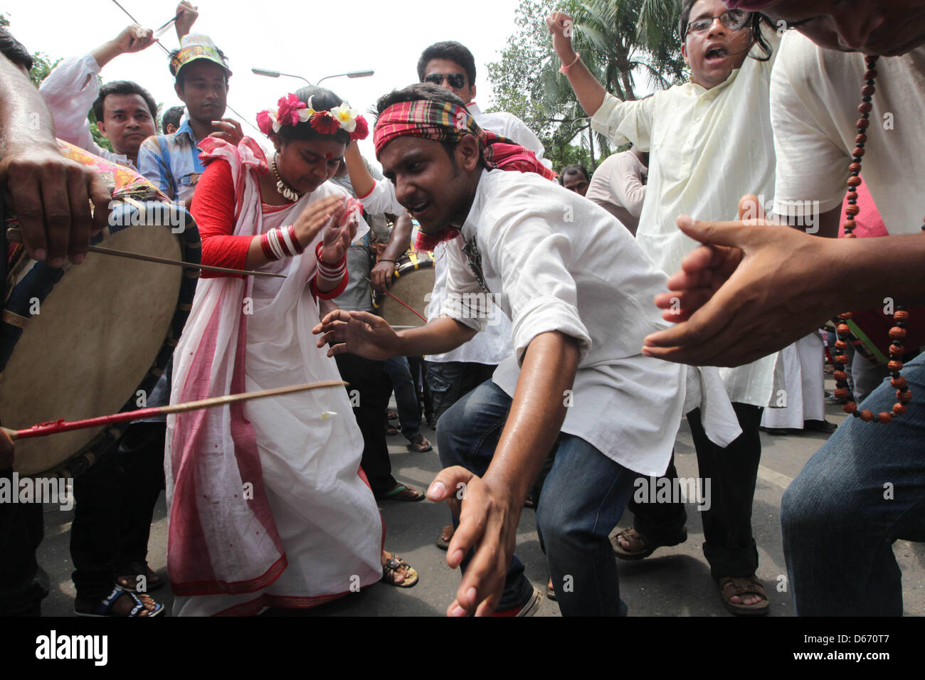 April 14 2013 Dhaka Bangladesh A Bangladeshi Fine Art Students Dances With Their Other 