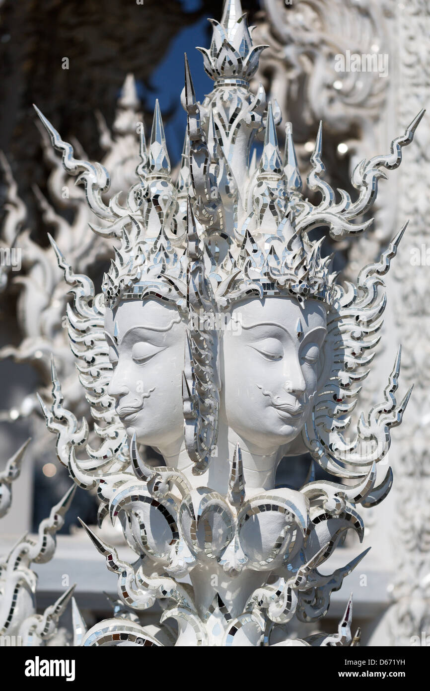 Close up detail of the White Temple Chiang Rai. Northern Thailand Stock ...