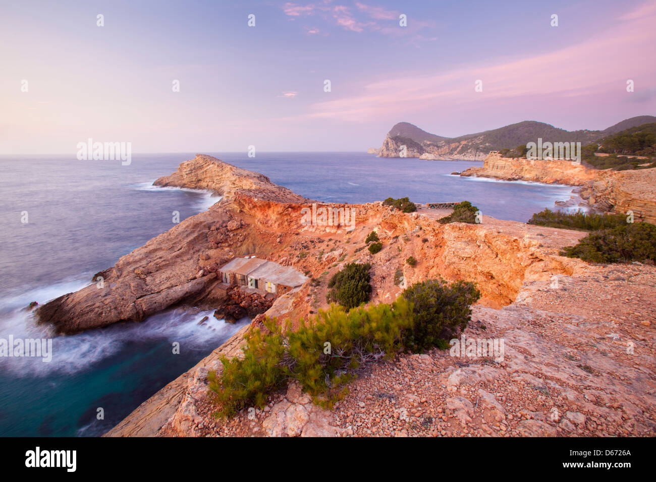 Sunset at Punta de sa Galera cape in Sant Antoni de Portmany, Ibiza, Illes Balears, Spain Stock Photo