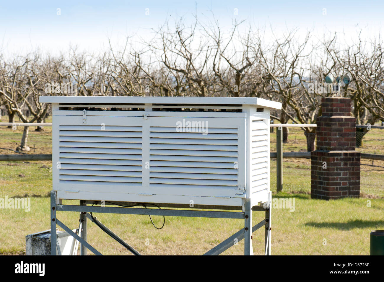 A Stevenson Screen used to hold and shield meteorological instruments Stock Photo Alamy