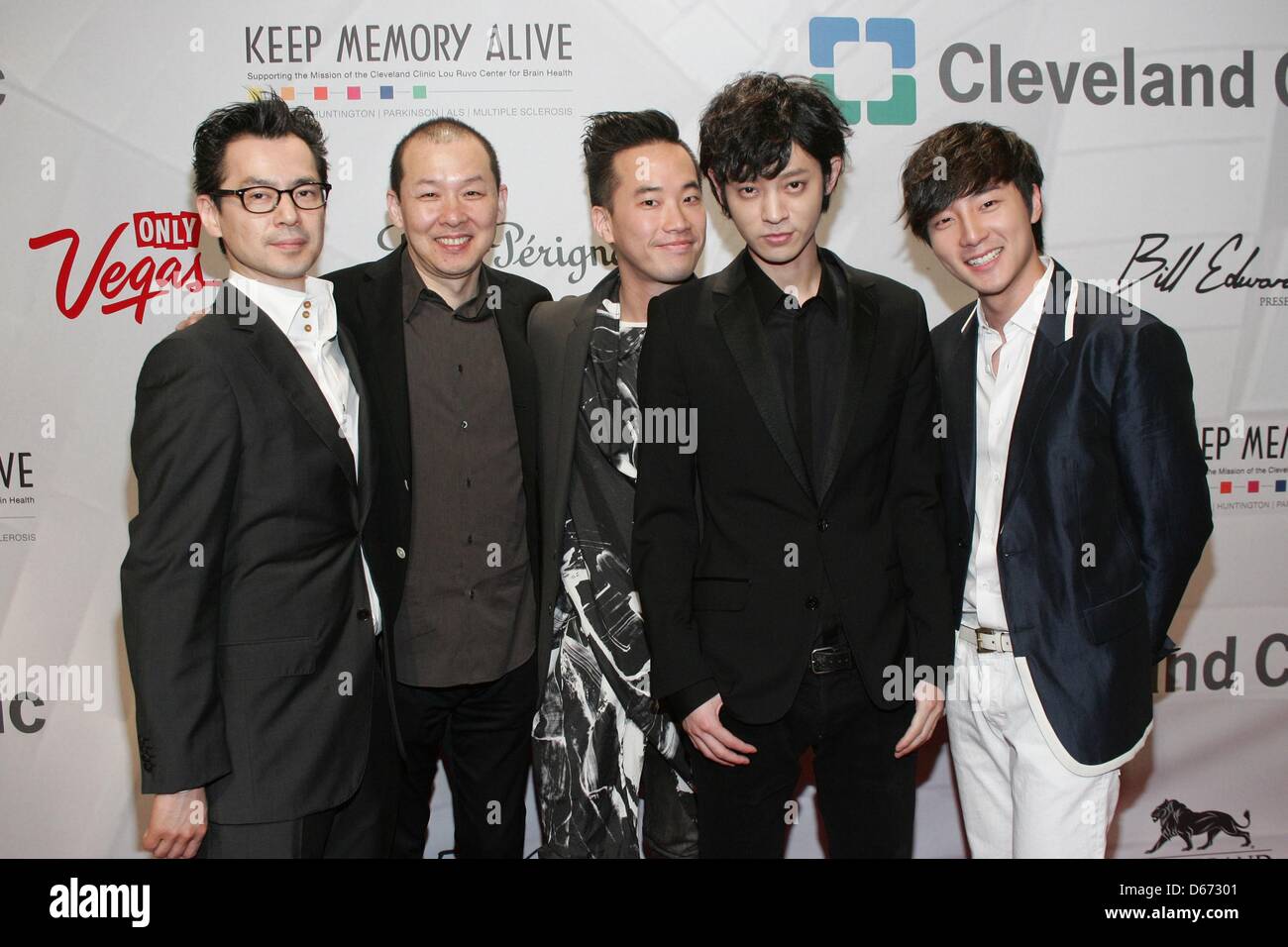 Las Vegas, US. 13 April 2013. John H. Lee, Won Young Chung, Jay, Jun Young Jung, Roy Kim at arrivals for Keep Memory Alive's 17th Annual Power of Love Gala, MGM Grand Garden Arena, Las Vegas. Photo By: James Atoa/Everett Collection/Alamy Live News Stock Photo