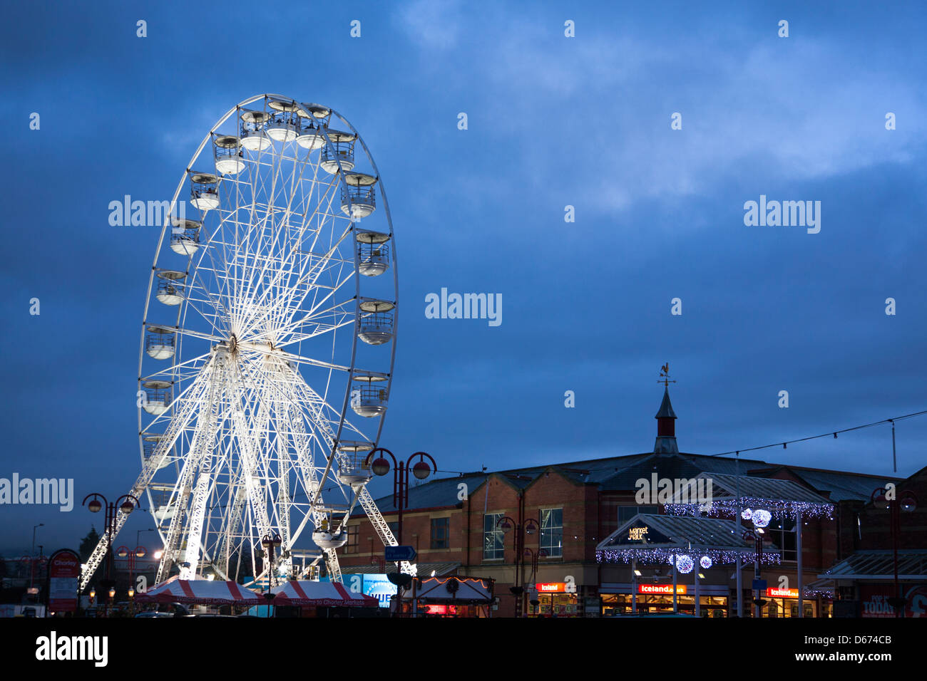 Chorley Wheel on Flat Iron car park in Chorley, Lancashire Stock Photo