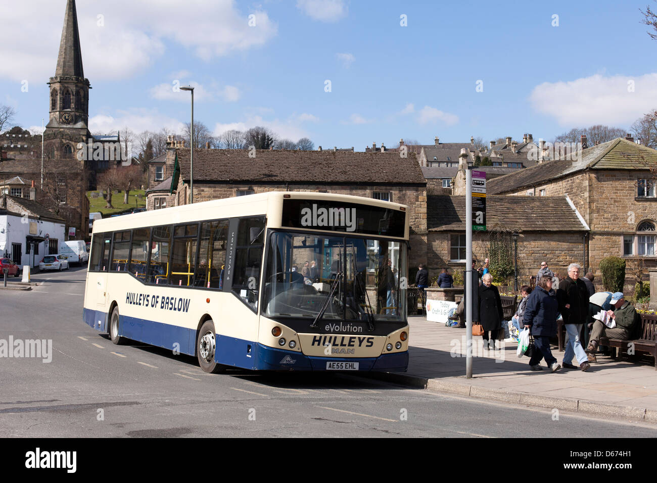 Hulleys rural bus service, Bakewell, Derbyshire, England, U.K. Stock Photo