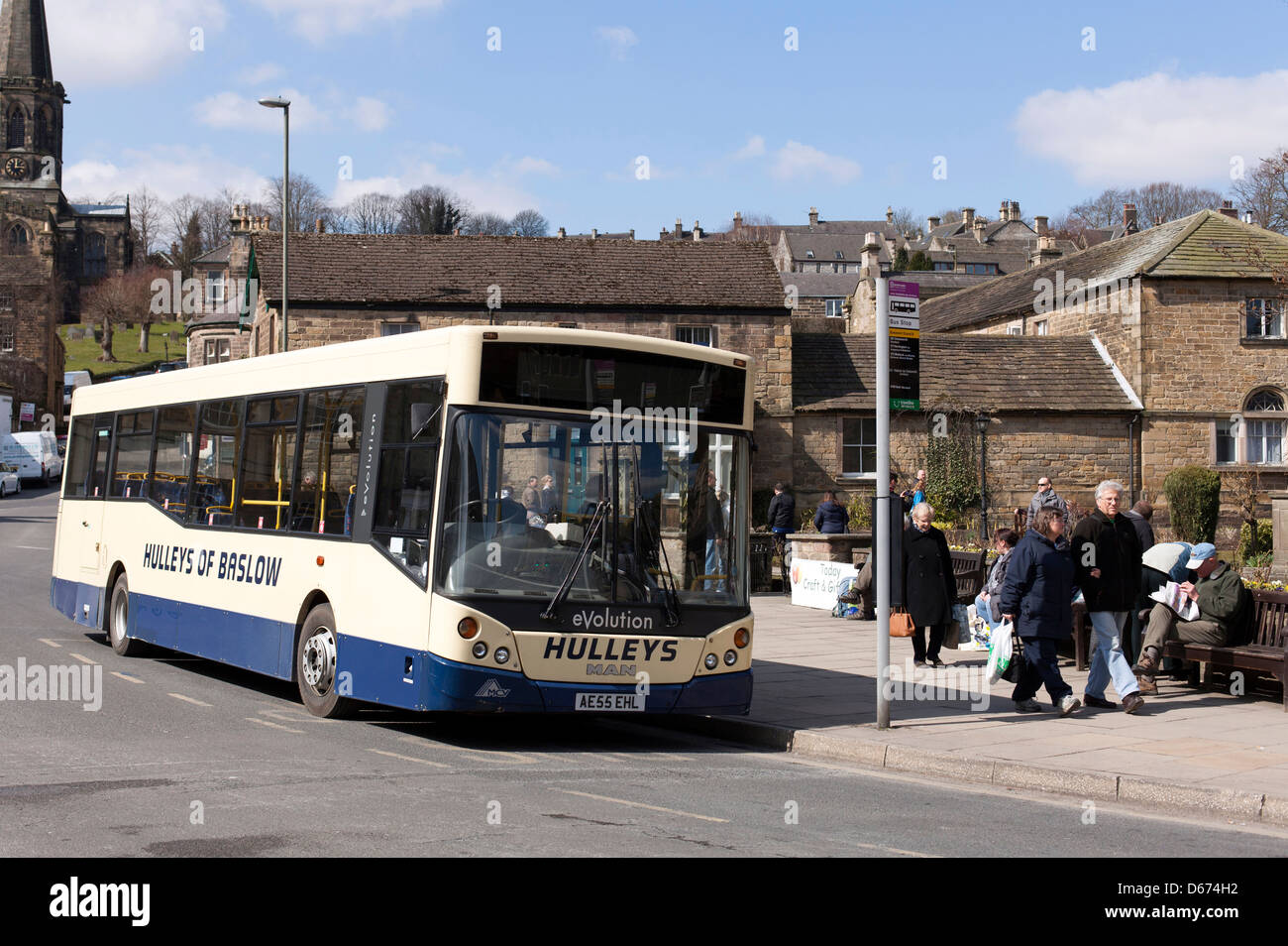 Hulleys rural bus service, Bakewell, Derbyshire, England, U.K. Stock Photo